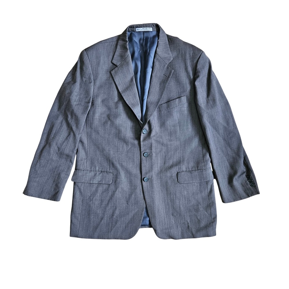 Emanual Ungaro Mens 36 Gray 100% Wool 3‎ Button Sports Coat Blazer